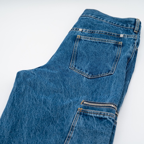 size 31 Givenchy Jeans Loose Fit Cardo Pants Marble Denim Blue - Picture 4 of 8